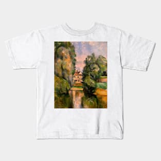 Country House by a River by Paul Cezanne Kids T-Shirt